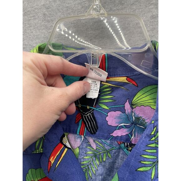 Scorpio Collection Men's Short Sleeve Hawaiian Shirt Toucans & Palm Trees Sz L - Picture 3 of 5